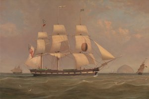 The Black Ball Line Packet Ship New York off Ailsa Craig by William Clark